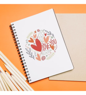 Aşk Love Sevgili Tasarımlı Defter