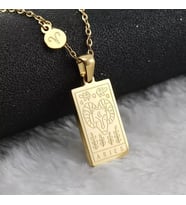 24 Ayar Has Altın Kaplama  Koç Burcu Tarot Gümüş Kolye