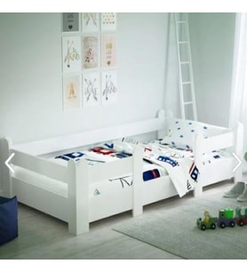 Tulipkids Montessori Karyola Beyaz 90x190 Yatak Uyumlu Oval Kesim  Çocuk Yatağı Kids-103