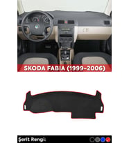 Skoda Fabıa (1999-2006) 3d Torpido Koruma Kılıfı - Ön Göğüs Kaplama - Kırmızı Şerit