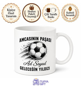 Amcasının Paşası Futbol Topu Çizimli Geleceğin Yıldızı Kupa Bardak Hediye