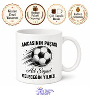 Amcasının Paşası Futbol Topu Çizimli Geleceğin Yıldızı Kupa Bardak Hediye