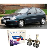 Daewo Lanos Led Xenon Uzun + Kısa Far Ampulü H4 Mono Yeni Seri Beyaz