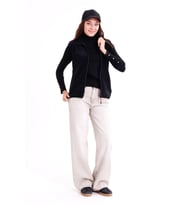 Monox Kadın Slim Fit Tam Fermuarlı Polar Yelek (Siyah)