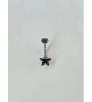 Mistik Topaz Taşlı Yıldız Detaylı Göbek Piercing - Pg0038