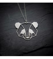 Gümüş  Origami Panda Kolye