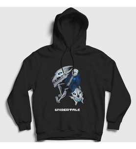 Presmono Unisex Siyah Gaster Blaster Undertale Kapüşonlu Sweatshirt 32182tt
