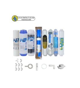 Purefer Açık kasa çift karbonlu Sertifikalı 8li Vontron Helixfil Yüksek Tds mebran