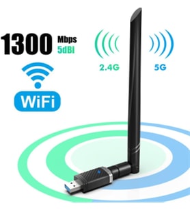 Lexroo LivX USB Wifi Pro Sinyal Yakınlaştırıcı Güçlendirici Adaptör Kart 1300 MBPS EP-AC1686