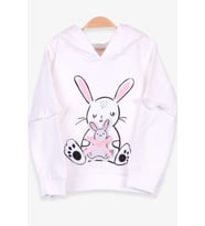 Breeze Kız Çocuk Sweatshirt Tavşan Baskılı 1.5-5 Yaş, Ekru