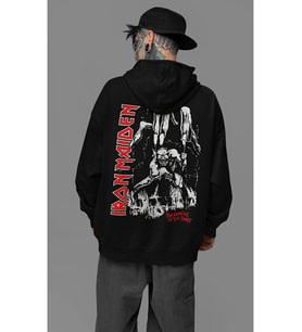 Iron Maiden Müzik Grubu Baskılı Unisex Oversize Rock Metal Hoodie