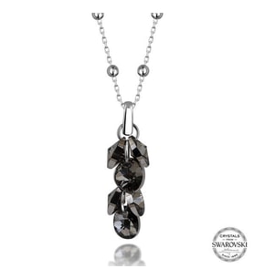 Crystal Taşlı Salkım 925 Ayar Gümüş Kolye