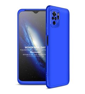 Microsonic Xiaomi Redmi Note 10S Kılıf Double Dip 360 Protective Mavi
