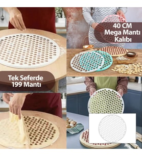 Mega Mantı Kalıbı - 40 cm - 199 Mantı Kapasiteli - Plastik