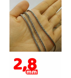 Kalın Tilki Kuyruğu Gümüş Erkek Kolye Zincir