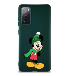 Samsung Galaxy S20 FE Soft Premier Kapak Mickey Mouse-G Tasarımlı Silikon Kılıf - Yeşil (Şeffaf)
