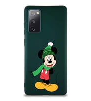 Samsung Galaxy S20 FE Soft Premier Kapak Mickey Mouse-G Tasarımlı Silikon Kılıf - Yeşil (Şeffaf)