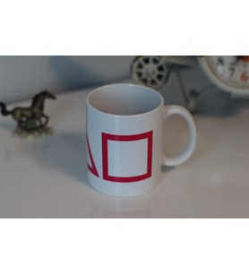Renkli Baskılı Kahve Kupası Geometrik Şekilli