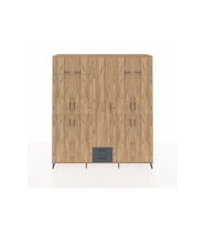 Hyperion Dolap 10 Raflı 2 Çekmeceli 4 Askılı 220x44x243 Çam-Çam/Antrasit