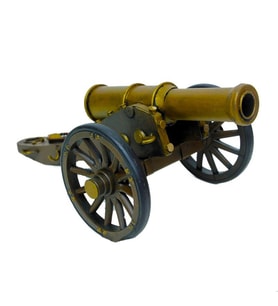 Nostaljik Dekoratif Metal  Savaş   Top Arabası C1317