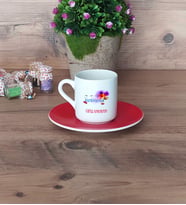 Estetisyen Türk Kahvesi Fincanı Kırmızı Tıp Bayramı Hediyesi Estetisyenler Günü Hediyesi
