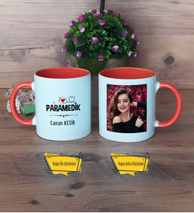 Paramedik Kupa Bardak Turuncu Fotoğraflı Paramedikler Günü Tıp Bayramı Hediyesi