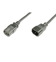 PC-Monitör Arası Güç Kablosu, C14 erkek - C13 dişi, 1.2 metre, H05VV-F 3G 0.75qmm, siyah renk