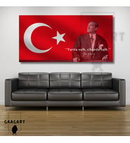 Panoramik Kanvas Makam Panosu Atatürk Sözleri ‘’Yurtta sulh, cihanda sulh.’’