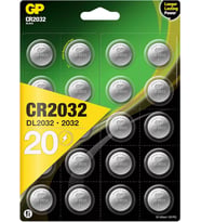 3v Lithium Knopfzellen, 20 Stück Li-Mn Knopfbatterien CR 2032 - 3 Volt im 20-er Pack, Batterien einzeln entnehmbar (GP Batteries Markenprodukt)
