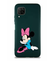 Huawei P40 Lite Soft Premier Kapak Minnie Mouse-E Tasarımlı Silikon Kılıf - Yeşil (Şeffaf)