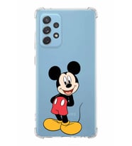 Samsung Galaxy A72  Köşe Korumalı Antişok Kapak Mickey Mouse Tasarımlı Şeffaf  Kılıf