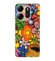 PrintiFy Tecno Spark Go 2023 ile Uyumlu Retro Color 2  Kamera Korumalı Şeffaf  Kılıf