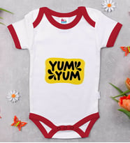BK Kids Yum Yum Tasarımlı Kırmızı Bebek Body Zıbın-1