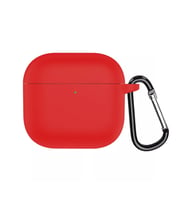Microsonic AirPods 4 Kılıf Askılı Mat Silikon Kırmızı (Kırmızı)