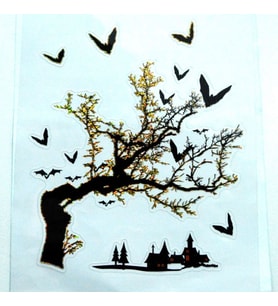 Halloween Cadılar Bayramı Korku Evi Kabartma Hediyelik Sticker