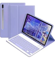 Samsung Galaxy Tab S10 FE+ Plus 13.1inç Kılıf Kablosuz Klavyeli Case Mobax Türkç (Lila)