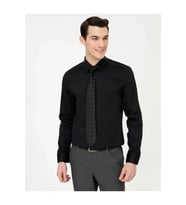 Pierre Cardin Erkek Siyah Slim Fit Uzun Kollu Basic %100 Pamuk Gömlek