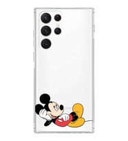 Samsung Galaxy S22 Ultra  Kamera Korumalı Kapak Mickey Mouse Tasarımlı  Şeffaf Kılıf