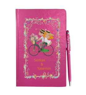 Sevgililer Gününe Özel Pembe Defter Kalem & Hediye Seti 6