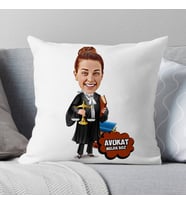 Kişiye Özel Bayan Avukat Karikatürlü Yastık