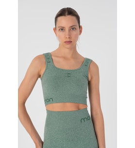 Maraton SlimFit Kadın Düz Yaka Açık Yeşil Melanj- Bra