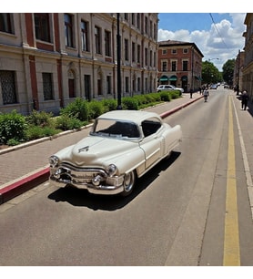 1953 Cadillac Serıes 62 Coupe Diecast Krem Çek Bırak Model Araba