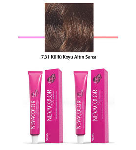 2 li Set Premium 7.31 Küllü Koyu Altın Sarısı - Kalıcı Krem Saç Boyası 2 X 50 g Tüp