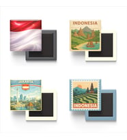 Buzdolap Magnetleri - Endonezya Cakarta - Indonesia - 4'lü Set Magneti