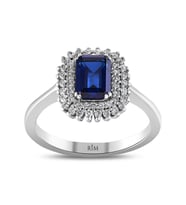 1.50 Karat Laboratuvar Pırlanta Safir Yüzük - HRD Sertifikalı