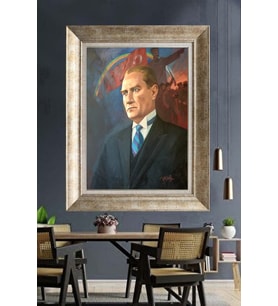 Gümüş Çerçeveli Atatürk Tablo za68