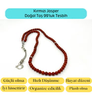 Sertifikalı Kırmızı Jasper  6mm 99luk Doğal Taş Tesbih