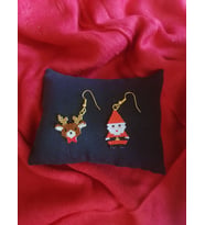 Miyuki Boncuk El Yapımı Geyik Ve Noel Baba Küpe Yılbaşı Christmas Noel