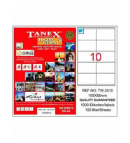 Tanex TW-2510 Laser Etiket 105x56mm Ücretsiz Kargo