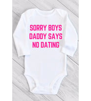 Kız Bebek Beyaz Sorry Boys Çıtçıtlı Body